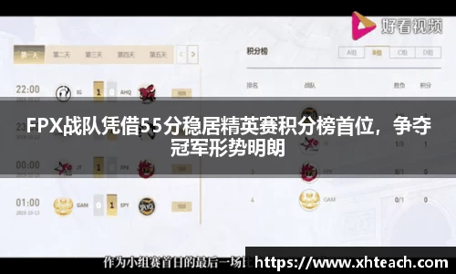 FPX战队凭借55分稳居精英赛积分榜首位，争夺冠军形势明朗