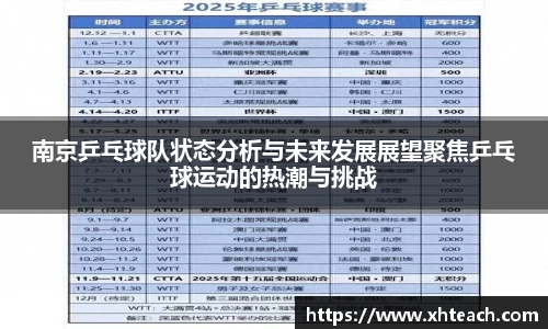南京乒乓球队状态分析与未来发展展望聚焦乒乓球运动的热潮与挑战